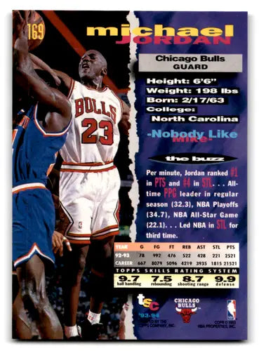 Original gloss 1993-94 Topps Stadium Club Michael Jordan basketball card rendering