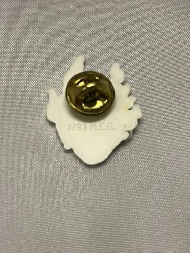 White pin with gold clasp featuring Ghost Rider from Marvel Spotlight by Roy Thomas