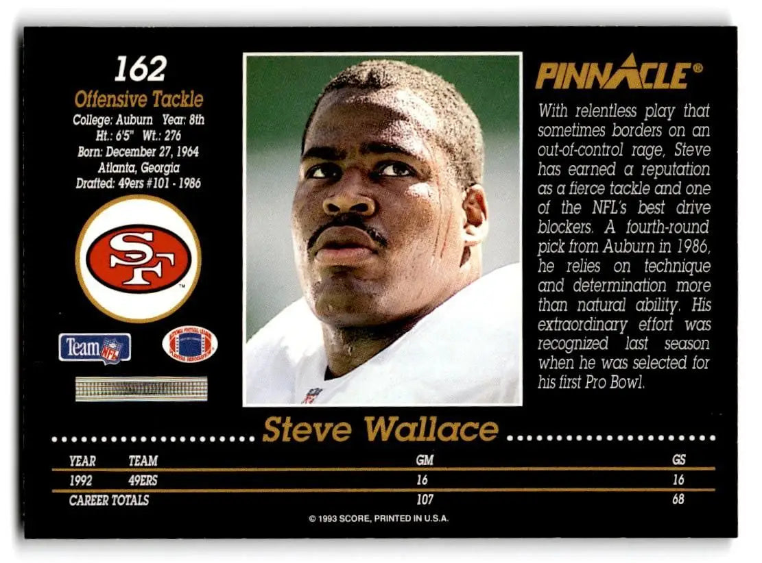 1993 Pinnacle #162 Steve Wallace - Football Card Single