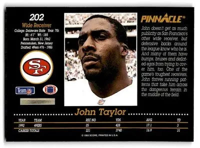 1993 Pinnacle #202 John Taylor - Football Card Single