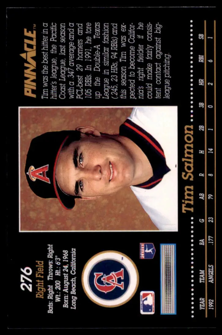 1993 Pinnacle Tim Salmon 276 California Angels NM - Baseball Card Single