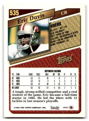 1993 Topps #535 Eric Davis - Baseball Card Single
