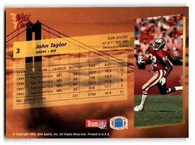 1993 Wild Card #3 John Taylor - Football Card Single