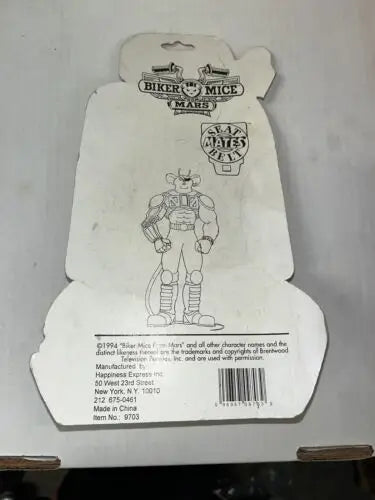 1994 Biker Mice From Mars Seat Belt Mates packaging from Happiness Express Club