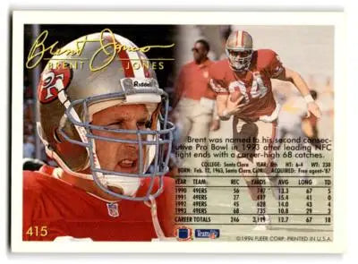 1994 Fleer #415 Brent Jones - Football Card Single