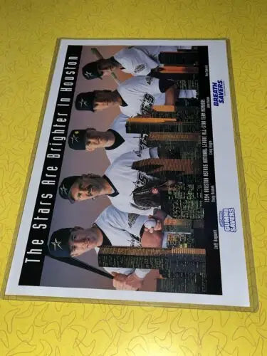 Houston Astros Stars Brighter poster featuring Bagwell, Biggio, Drabek, and Caminiti