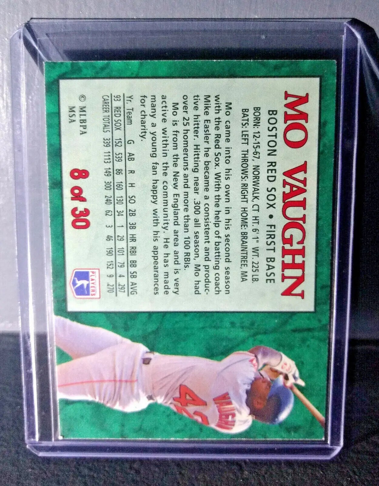 1994 Mo Vaughn Post Collection #8 Baseball Card Boston Red Sox - Baseball Card Single