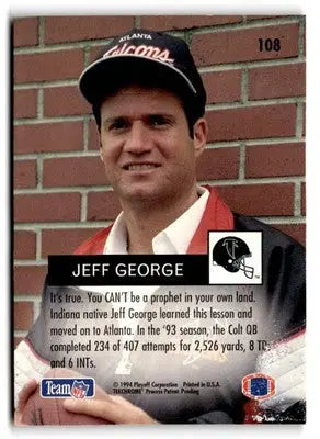 1994 Playoff #108 Jeff George - Football Card Single