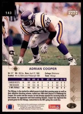 1994 SP Adrian Cooper 143 Minnesota Vikings - Football Card Single