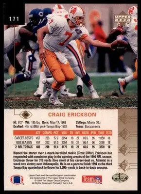 1994 SP Craig Erickson 171 Tampa Bay Buccaneers - Football Card Single