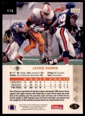1994 SP Jackie Harris 170 Tampa Bay Buccaneers - Football Card Single