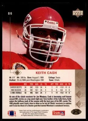 1994 SP Keith Cash 86 Kansas City Chiefs - Football Card Single