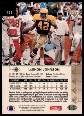 1994 SP LeShon Johnson RC 168 Green Bay Packers - Football Card Single