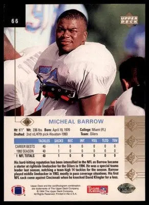 1994 SP Micheal Barrow 66 Houston Oilers - Football Card Single