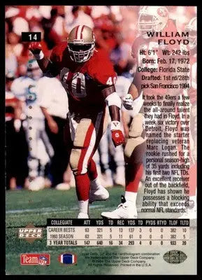 1994 SP William Floyd RC 14 San Francisco 49ers - Football Card Single