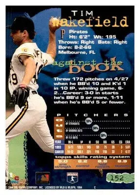 1994 Stadium Club #152 Tim Wakefield - Baseball Card Single