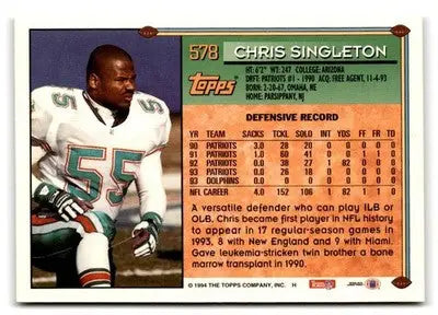 1994 Topps #578 Chris Singleton Special Effects - Football Card Single