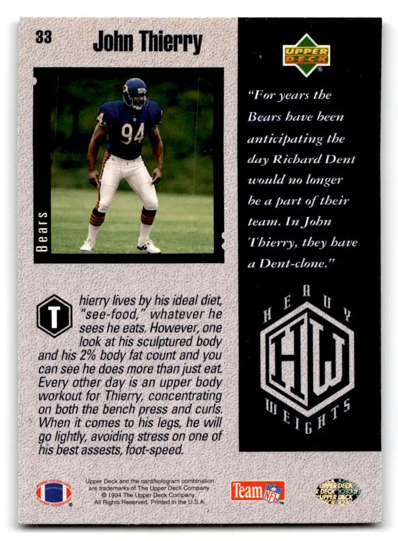 1994 Upper Deck #33 John Thierry Electric - Football Card Single
