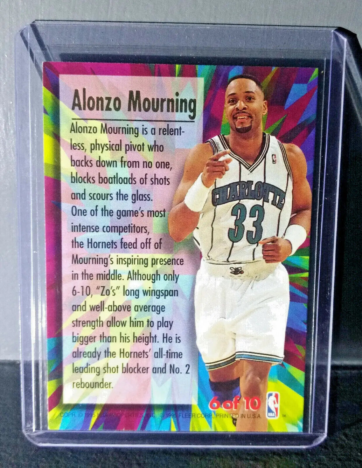 1995-96 Alonzo Mourning Fleer Ultra #6 Ultra Power Basketball Card - Basketball Card Single