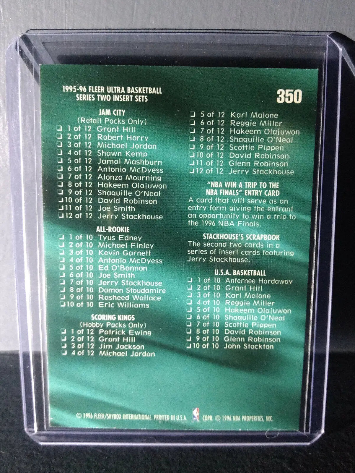 1995-96 Checklist (299-350) Fleer Ultra #350 Basketball Card - Basketball Card Single