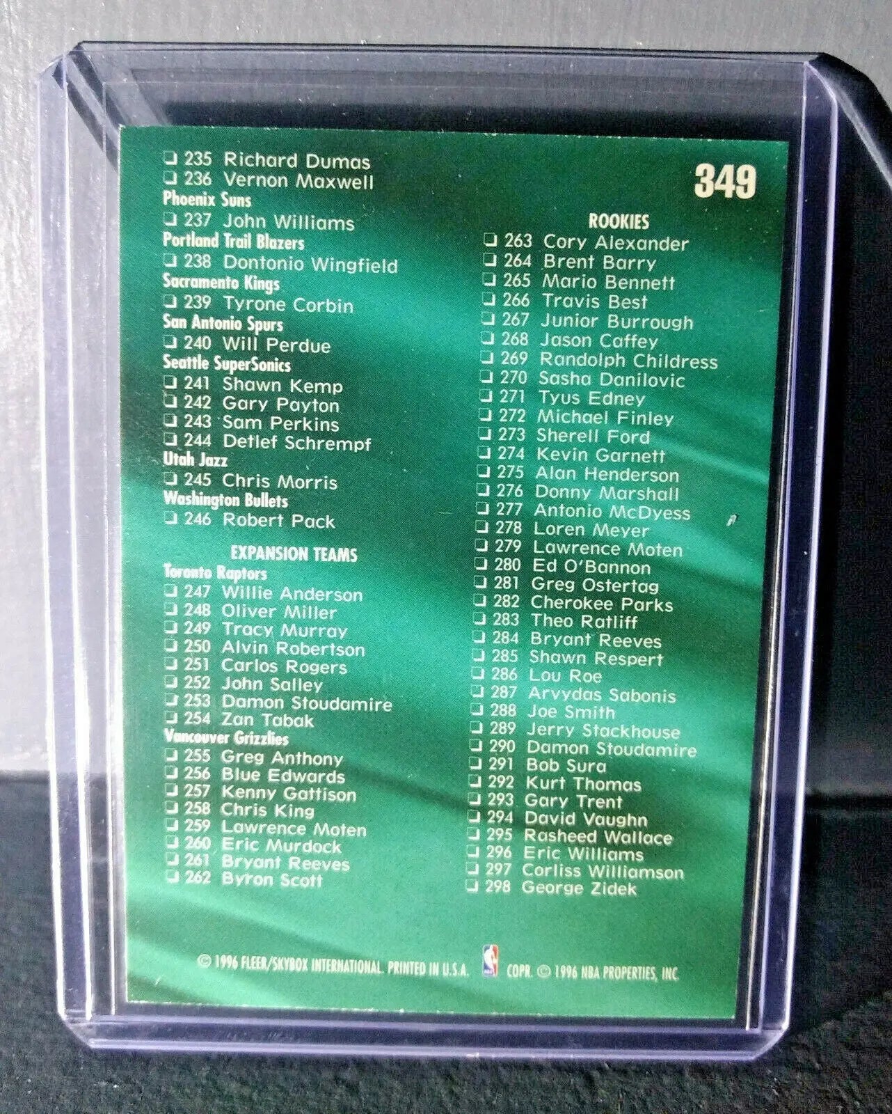 1995-96 Checklist Fleer Ultra #349 Basketball Card - Basketball Card Single