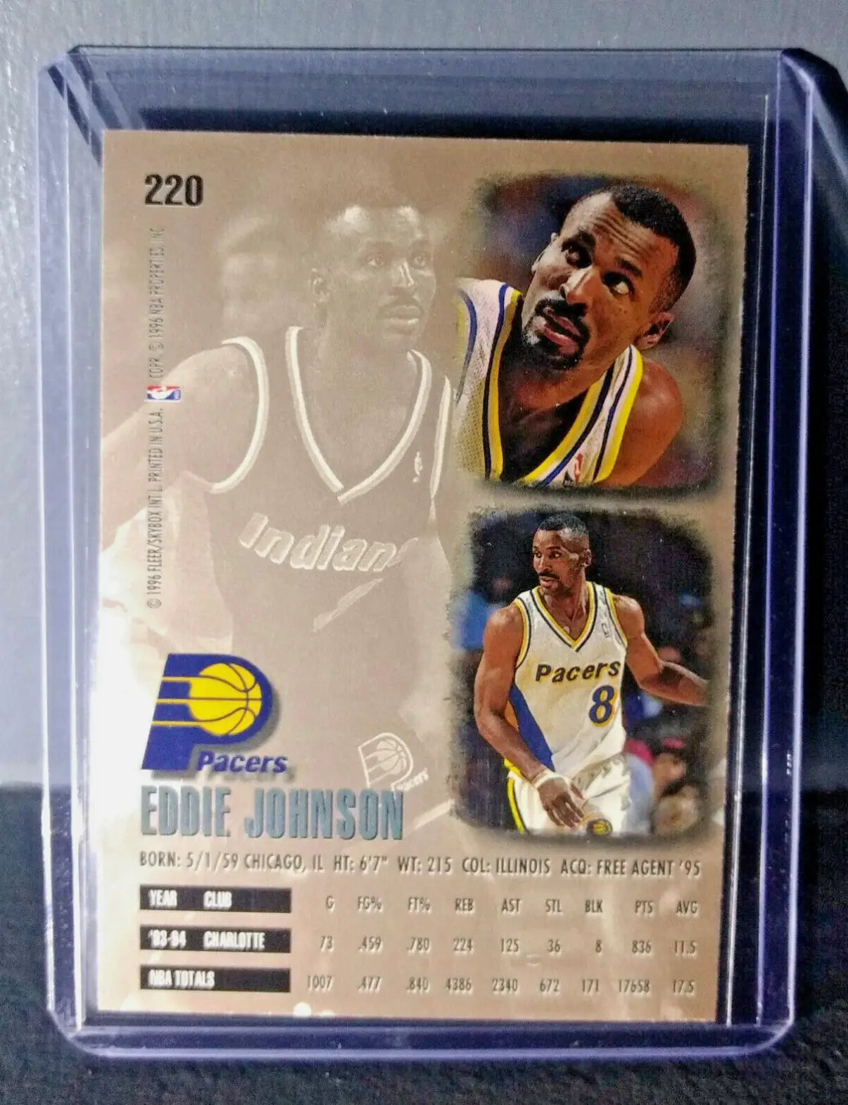 1995-96 Eddie Johnson Fleer Ultra #220 Basketball Card