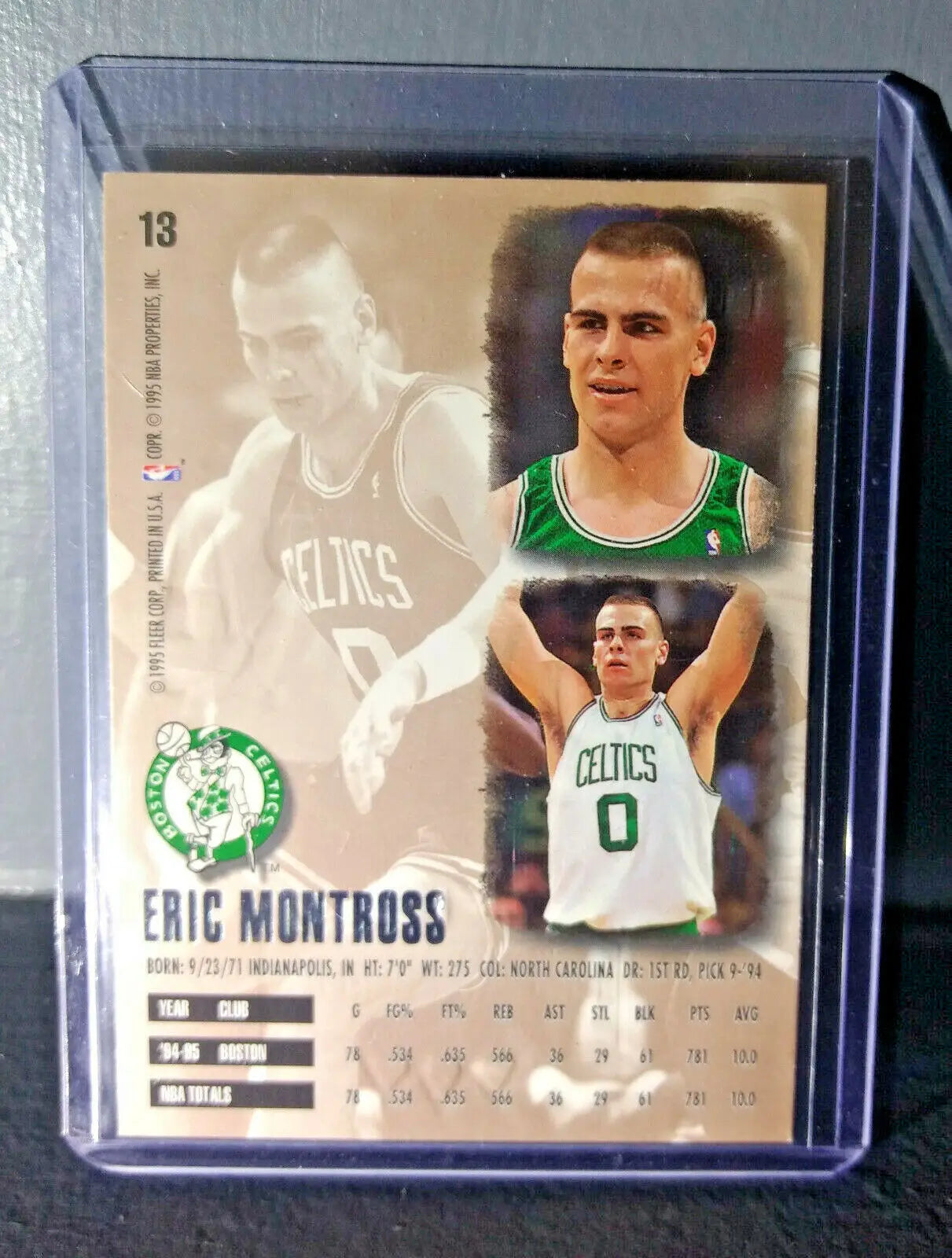 1995-96 Eric Montross Fleer Ultra Gold Medallion #13 Basketball Card - Basketball Card Single