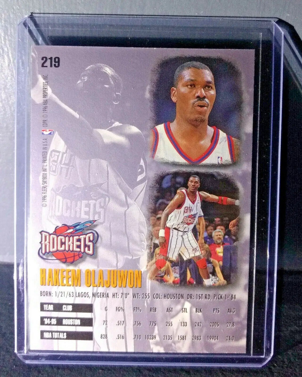 1995-96 Hakeem Olajuwon #219 Basketball Card