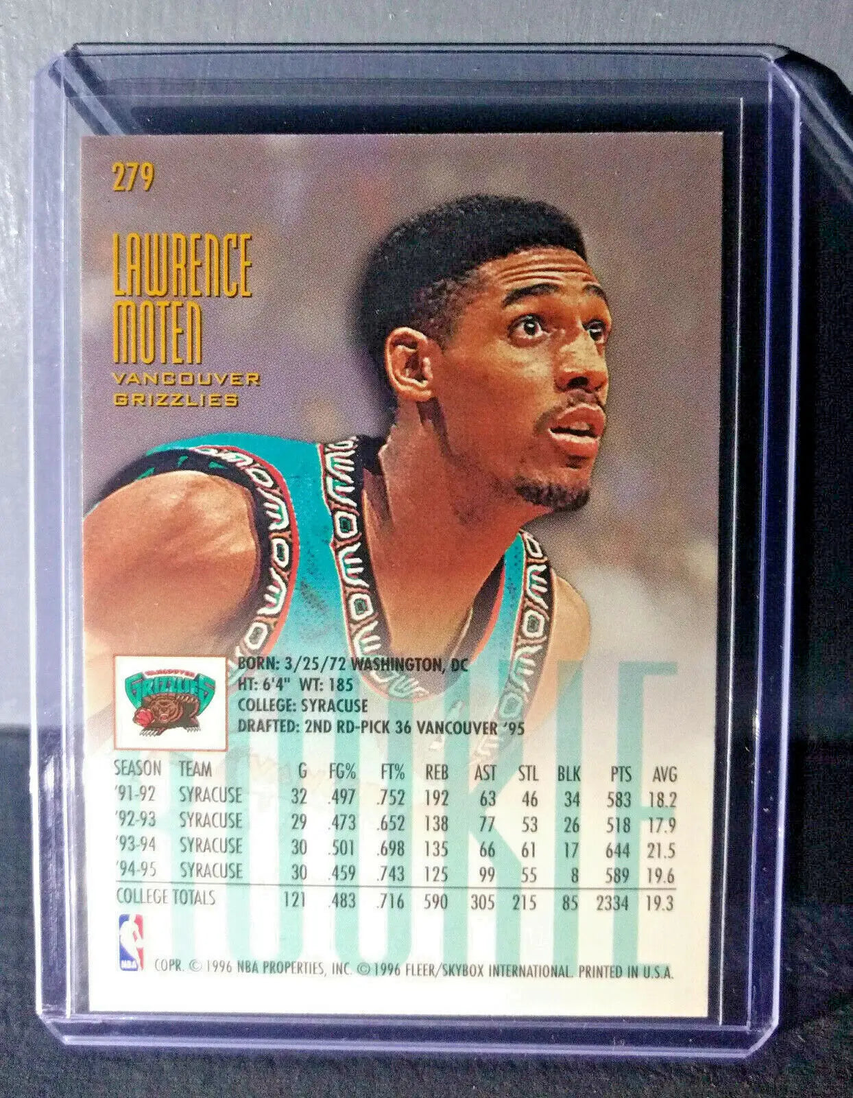 1995-96 Lawrence Moten Fleer Ultra #279 Rookie Basketball Card - Basketball Card Single