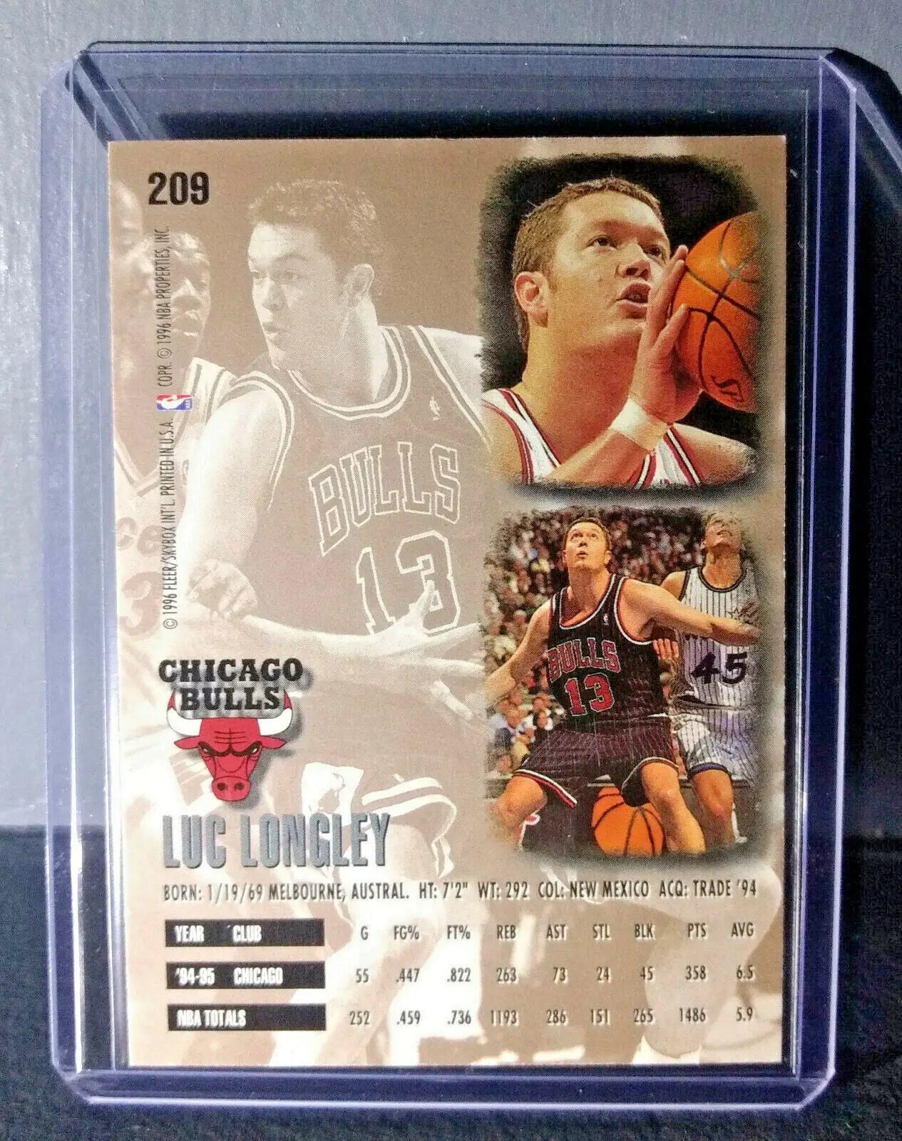 1995-96 Luc Longley #209 Basketball Card