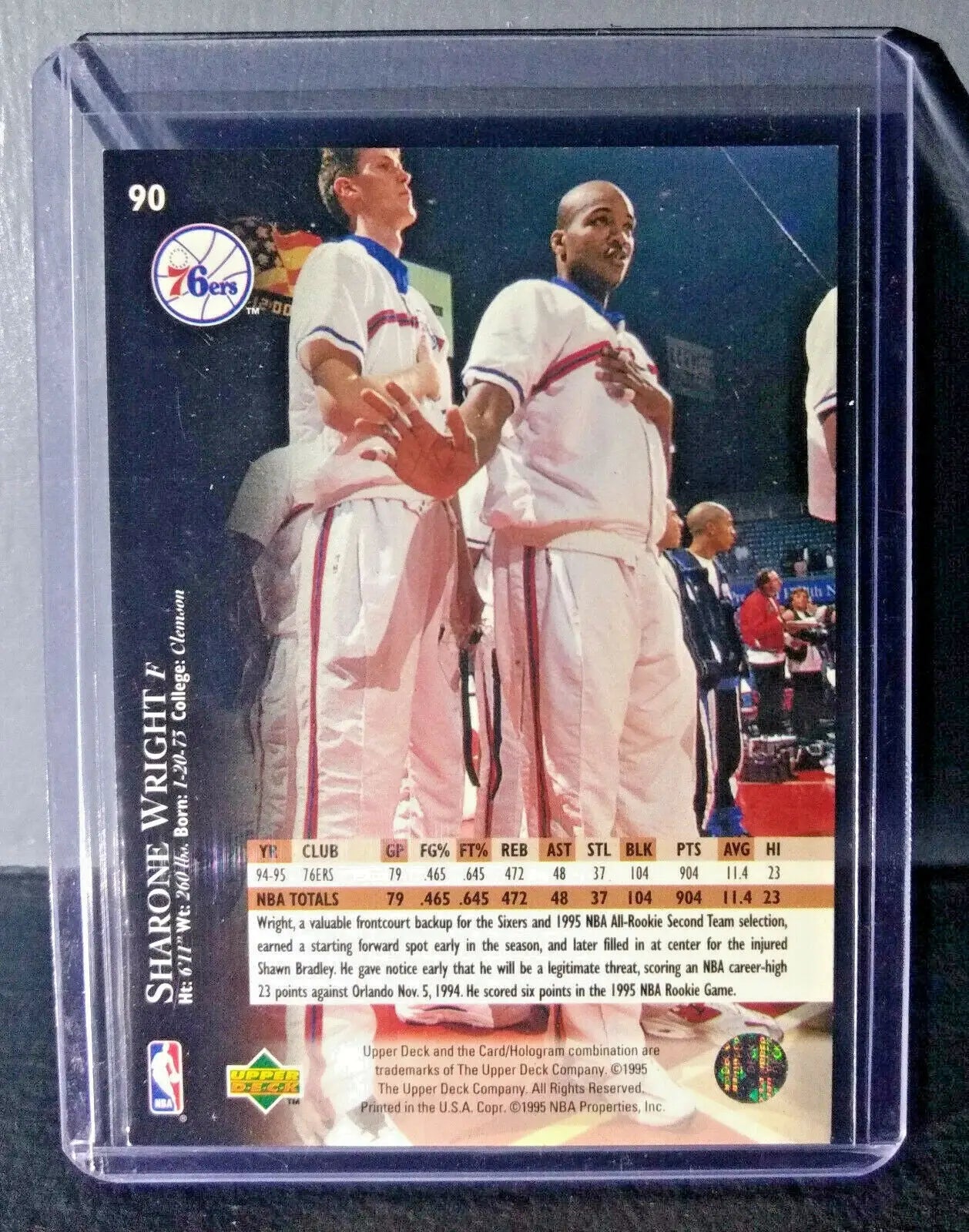 1995-96 Upper Deck Sharone Wright #90 Basketball Card - Basketball Card Single