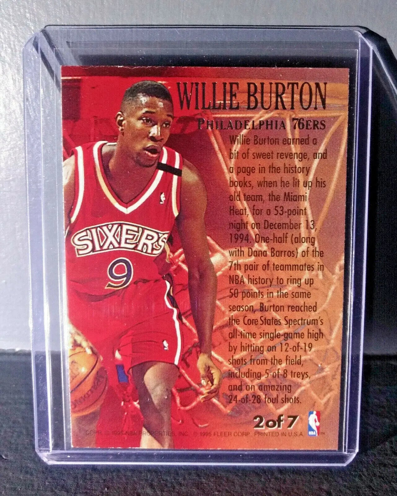 1995-96 Willie Burton Fleer Ultra Fabulous Fifties #2 Basketball Card - Basketball Card Single