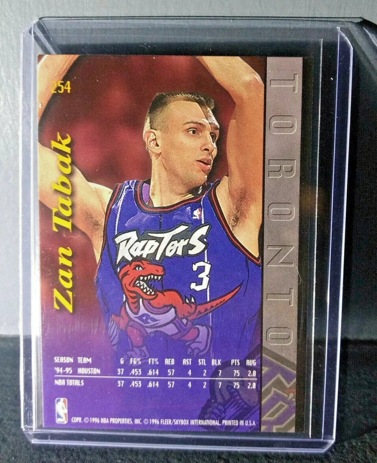 1995-96 Zan Tabak Fleer Ultra #254 Raptors Expansion Team Basketball Card - Basketball Card Single