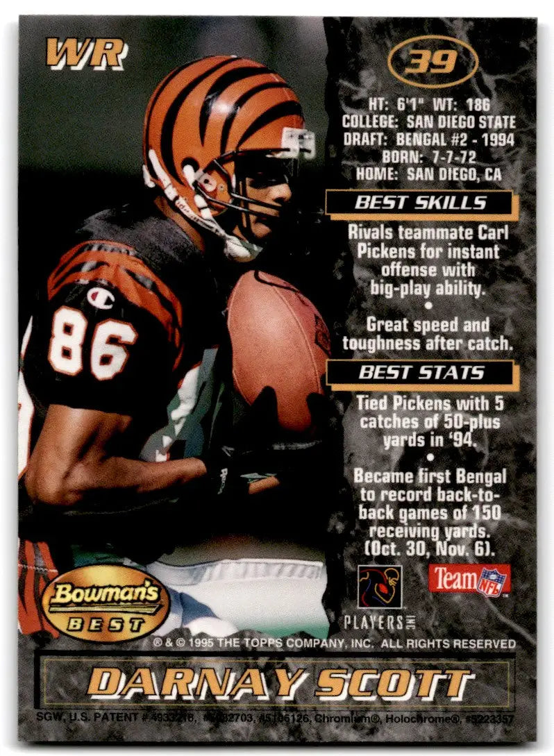 1995 Bowman’s Best Darnay Scott Cincinnati Bengals #39 - Football Card Single