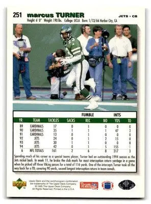 1995 Collector’s Choice #251 Marcus Turner Player’s Club - Football Card Single