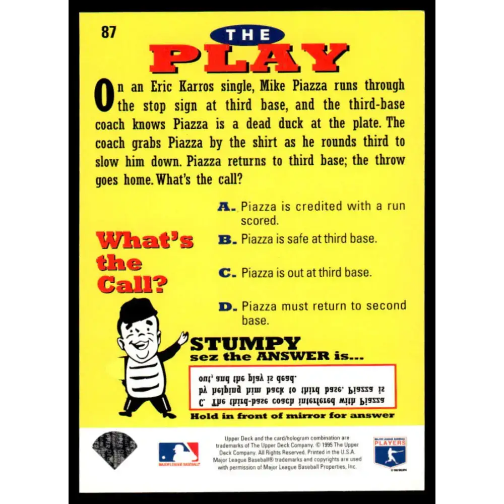 1995 Collector’s Choice #87 Mike Piazza EX/NM Los Angeles Dodgers Baseball Card - Baseball Card Single