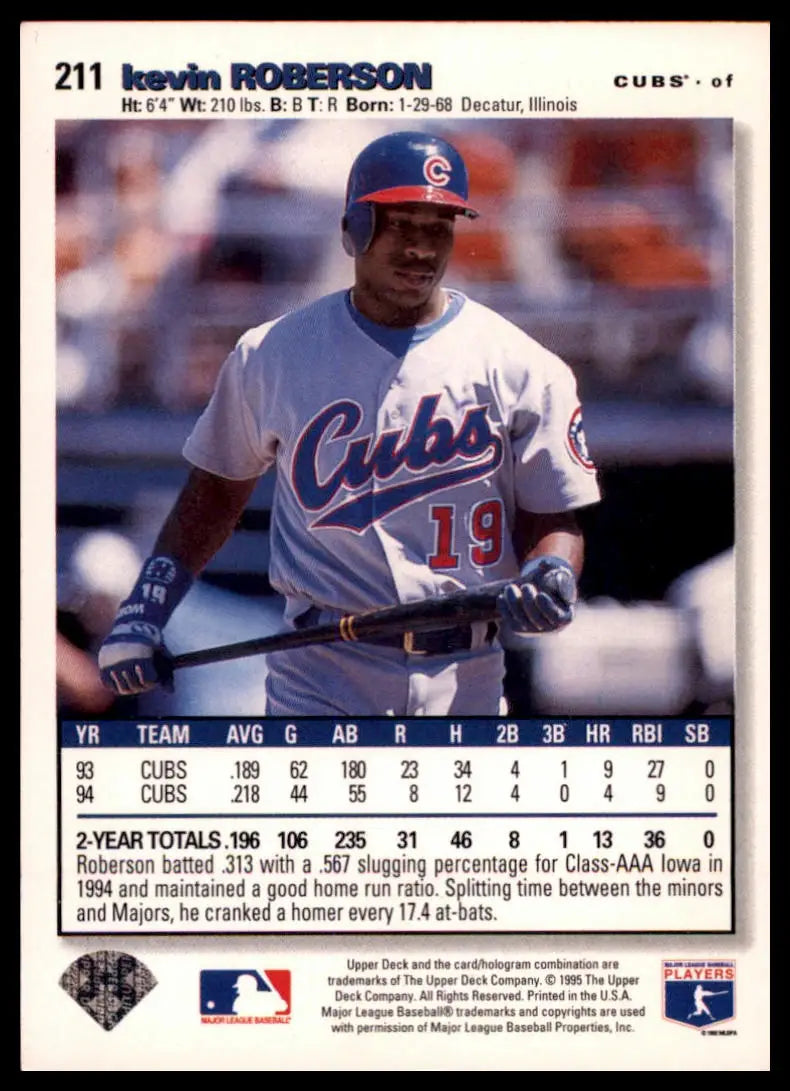 1995 Collector’s Choice Kevin Roberson 211 Chicago Cubs LP - Baseball Card Single