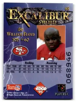 1995 Collector’s Edge Excalibur #68 William Floyd BX1-38 - Football Card Single