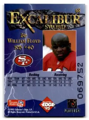 1995 Collector’s Edge Excalibur #68 William Floyd - Football Card Single