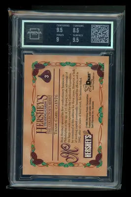 Graded Hershey’s Trade Card in clear slab from 1995 Dart 100 Yrs of Hershey’s Arena Club