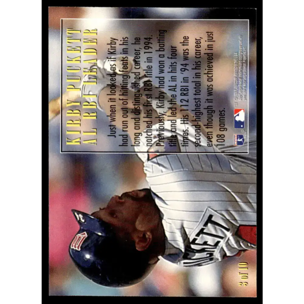 1995 Fleer #3 Kirby Puckett EX/NM Minnesota Twins Baseball Card - Baseball Card Single