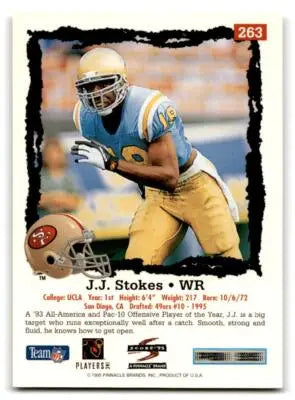1995 Score #263 J.J. Stokes - Football Card Single