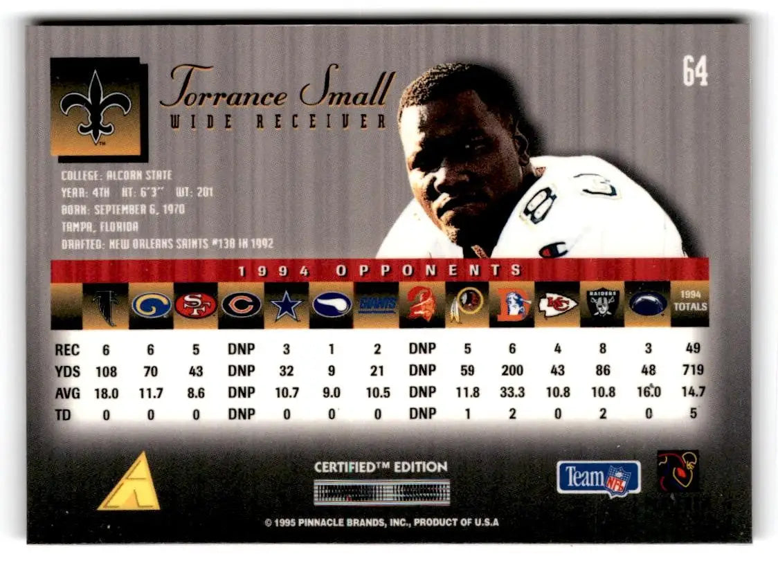 1995 Select Certified #64 Torrance Small - Football Card Single