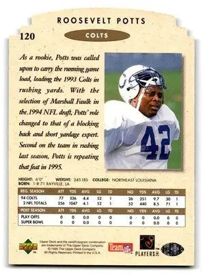 1995 SP Championship #120 Roosevelt Potts - Football Card Single