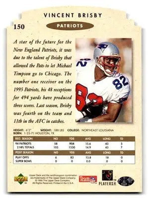 1995 SP Championship #150 Vincent Brisby Die Cuts - Football Card Single