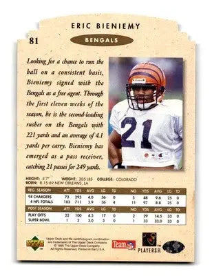 1995 SP Championship #81 Eric Bieniemy Die Cuts - Football Card Single