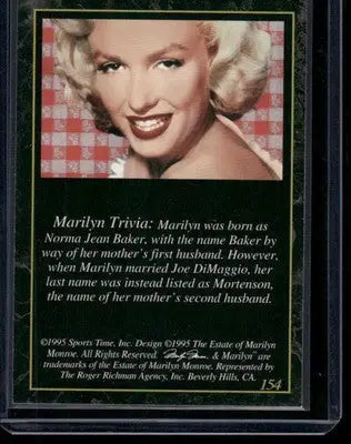 1995 Sports Time Marilyn Monroe #154 - Other