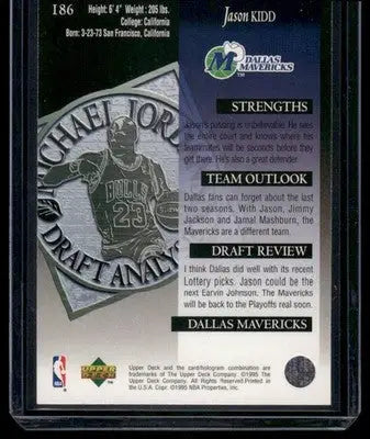 1995 Upper Deck Michael Jordan’s Draft Analysis Jason Kidd #186 Draft Analysis - Basketball Card Single