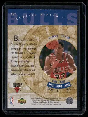 1995 Upper Deck Scottie Pippen #167 Basketball - Basketball Card Single