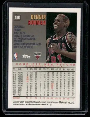 1996-97 Topps Dennis Rodman #106 Basketball - Basketball Card Single